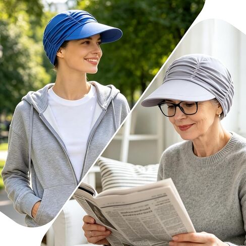 4 Pcs Soft Chemo Cancer Hat Wide Brim Sun Hat Bamboo Chemo Baseball Cap Breathable for Women Cancer Hair Loss Headwear Summer Outdoor Black White Gray Blue in Saudi Arabia