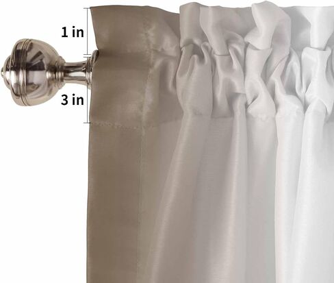 Brown Grey Valances Window Treatment Farmhouse Decor, Gray Farmhouse Modern Rustic Rod Pocket Valance Curtains for Living Room, Bedroom, Kitchen, 54" W x 18" L - 1 Panel in Kuwait