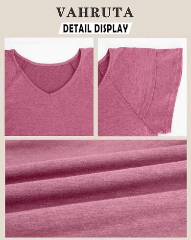VahRuta Womens Summer Boho Clothes Flowy Tops Floral Shirts V Neck Loose Fit Casual Short Sleeve in Kuwait