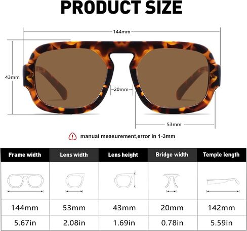 نظارات شمسية YDAOWKN Retro Square Aviator للنساء والرجال نظارات شمسية عصرية مسطحة للحماية من الأشعة فوق البنفسجية وظلال عتيقة in Kuwait