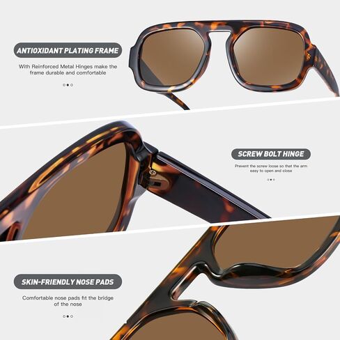 نظارات شمسية YDAOWKN Retro Square Aviator للنساء والرجال نظارات شمسية عصرية مسطحة للحماية من الأشعة فوق البنفسجية وظلال عتيقة in Kuwait