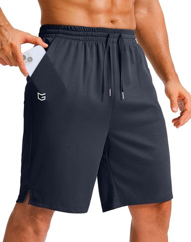 G Gradual Men's Athletic Shorts with Pockets 9" / 11" Long Basketball Shorts Lightweight Quick Dry Gym Workout Shorts for Men in Kuwait