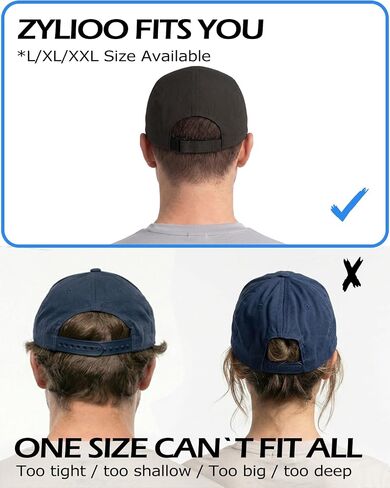 Zylioo XL XXL قبعة بيسبول للرجال والنساء، قبعة مثقوبة سريعة الجفاف مع حزام مطاطي، قبعة شبكية عاكسة للرؤوس الكبيرة in Kuwait