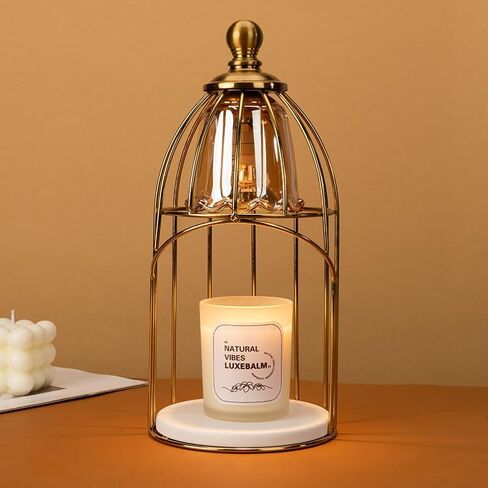 AromaGlow Luxury Aromatherapy Candle Warmer – Golden Brass Dome Electric Flameless Candle Melter, Elegant Home Décor, Perfect for Christmas, Holidays, Housewarming & Birthday Gifts in Saudi Arabia