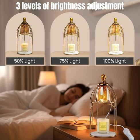 AromaGlow Luxury Aromatherapy Candle Warmer – Golden Brass Dome Electric Flameless Candle Melter, Elegant Home Décor, Perfect for Christmas, Holidays, Housewarming & Birthday Gifts in Saudi Arabia