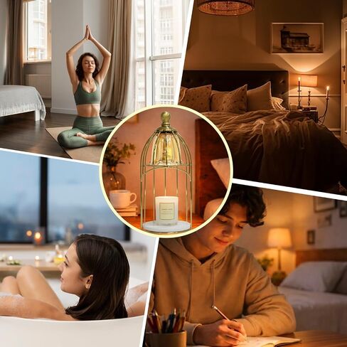 AromaGlow Luxury Aromatherapy Candle Warmer – Golden Brass Dome Electric Flameless Candle Melter, Elegant Home Décor, Perfect for Christmas, Holidays, Housewarming & Birthday Gifts in Saudi Arabia