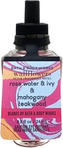 Bath & Body Works Rose Water & Ivy & Mahogany Teakwood 2 Pack Wallflowers Home Fragrance Refill Bundle with a Himalayan Salts Springs Sample Soap in Kuwait