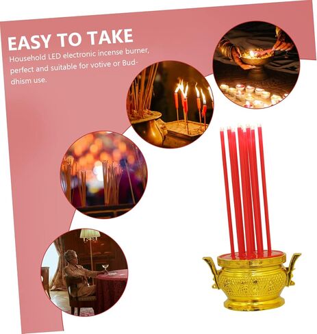 MAGICLULU Led Incense Burner Smokeless Electronic Home Offering Decorative Battery-Powered in Kuwait