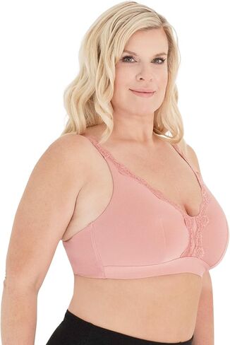 LEADING LADY, The Lucille, Wireless Bra, Lace Trim Straps, Dual-Layer Microfiber, Full Coverage, Adjustable, Bras for Women in Saudi Arabia