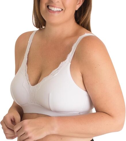 LEADING LADY, The Lucille, Wireless Bra, Lace Trim Straps, Dual-Layer Microfiber, Full Coverage, Adjustable, Bras for Women in Saudi Arabia
