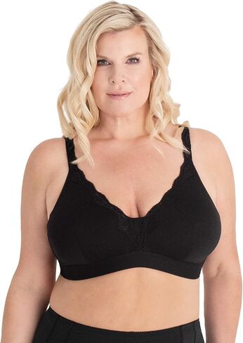LEADING LADY, The Lucille, Wireless Bra, Lace Trim Straps, Dual-Layer Microfiber, Full Coverage, Adjustable, Bras for Women in Saudi Arabia