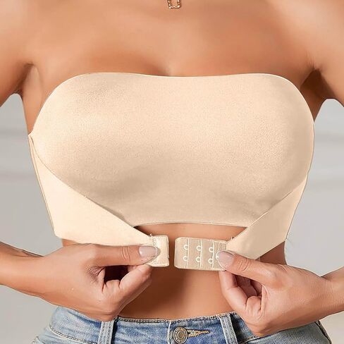 حمالات الصدر بدون حمالات للنساء إغلاق أمامي دفع ما يصل عدم الانزلاق العصابة جمع لا Underwire أسفل الراحة صديرية دائرية Bralette in Kuwait