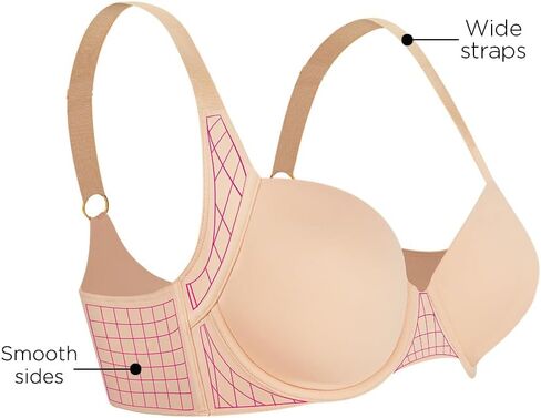 Ilusion 7352 -Plus Size Full Support Bra – Wide Back, Side Reinforcement, Seamless Fit in Saudi Arabia