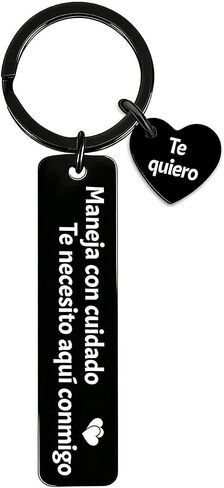 Spanish Drive Safe Keychain for Him, I Love You Gifts Pendant, Mens Anniversary for Boyfriend Husband, Maneja Con Cuidado Te Necesito Aqui Conmigo Llavero, in Saudi Arabia