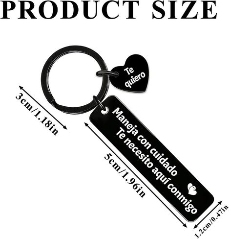 Spanish Drive Safe Keychain for Him, I Love You Gifts Pendant, Mens Anniversary for Boyfriend Husband, Maneja Con Cuidado Te Necesito Aqui Conmigo Llavero, in Saudi Arabia
