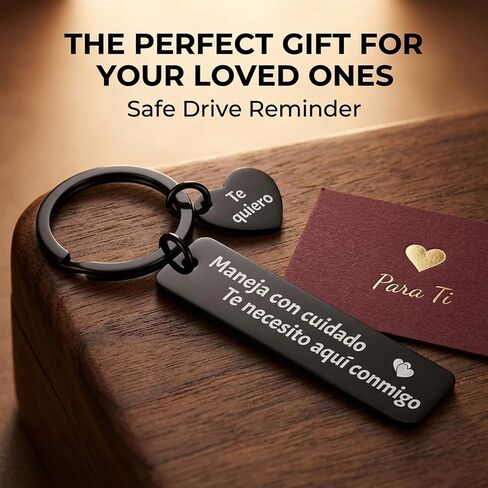 Spanish Drive Safe Keychain for Him, I Love You Gifts Pendant, Mens Anniversary for Boyfriend Husband, Maneja Con Cuidado Te Necesito Aqui Conmigo Llavero, in Saudi Arabia