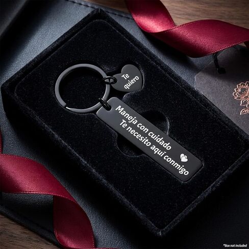 Spanish Drive Safe Keychain for Him, I Love You Gifts Pendant, Mens Anniversary for Boyfriend Husband, Maneja Con Cuidado Te Necesito Aqui Conmigo Llavero, in Saudi Arabia