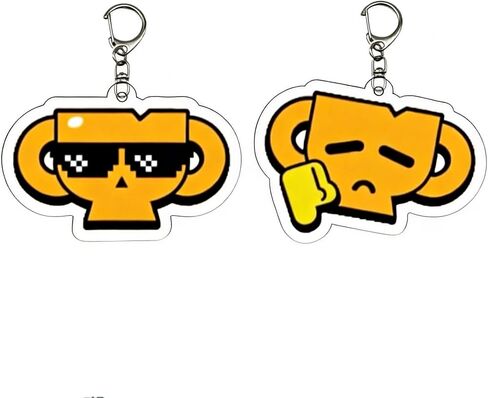 Cute Expression Acrylic Keychains Set - 2Pcs Double-Sided High-Definition Print Cartoon Key Charms, Durable Key Ring Pendants for Backpacks, Keys, Bag Decor, Accessories for Teens & Adults in Saudi Arabia