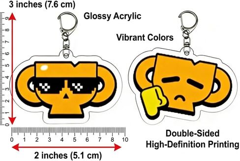 Cute Expression Acrylic Keychains Set - 2Pcs Double-Sided High-Definition Print Cartoon Key Charms, Durable Key Ring Pendants for Backpacks, Keys, Bag Decor, Accessories for Teens & Adults in Saudi Arabia