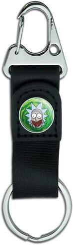 الرسومات والمزيد سلسلة مفاتيح Rick and Morty Rick Headshot مع حلقة تسلق بحزام من القماش الجلدي in Kuwait