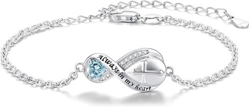 ZOEXUE 925 Sterling Silver Cremation Bracelet for Ashes - Infinity Cross Ashes Bracelets for Women - Christian Memorial Jewelry Bereavement Keepsake Gifts for Loss of a Loved One in Kuwait