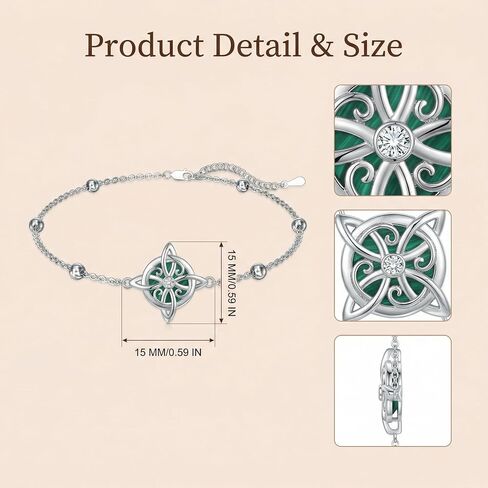 Witches Knot Bracelet Witches Protection Knot Created Malachite/Moonstone/Obsidian Nudo De Bruja Bracelet Witch Jewelry Gifts for Women in Saudi Arabia