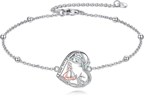 Alice Rabbit Bracelet Sterling Silver Wonderland Bracelet I Love You Forever Jewelry Gift for Women in Kuwait