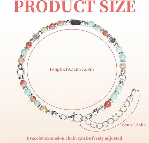 Boho Beaded Bracelets for Women Silver Bracelets With Natural Stone Stainless Steel Beads for Women Lucky Jewelry Gifts in Kuwait