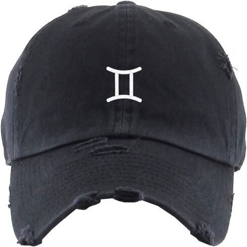 Gemini Zodiac Vintage Baseball Cap Embroidered Cotton Adjustable Distressed Dad Hat in Saudi Arabia