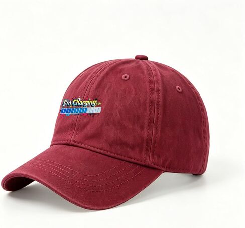 I'm Charging Funny Meme Washed Cotton Baseball Cap, Soft Dad Hat for Men Women, Gamer Energy Charging Hats in Kuwait