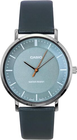 Casio MTP-VT04L-8E Men's Minimalistic Gray Leather Band Gray Concave-Shaped Dial 3-Hand Analog Watch in Kuwait