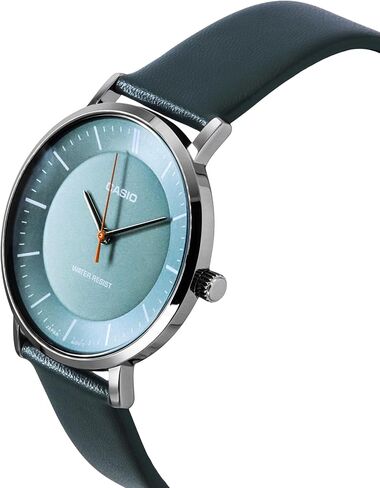 Casio MTP-VT04L-8E Men's Minimalistic Gray Leather Band Gray Concave-Shaped Dial 3-Hand Analog Watch in Kuwait