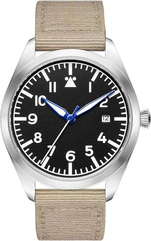 Boyarca Pilot Watch Men's Aviator Wrist Watch Japan Automatic Movement Retro Mechanical Watches Stainless Steel Case with Luminous Waterproof in Saudi Arabia
