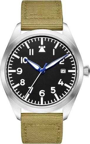 Boyarca Pilot Watch Men's Aviator Wrist Watch Japan Automatic Movement Retro Mechanical Watches Stainless Steel Case with Luminous Waterproof in Saudi Arabia