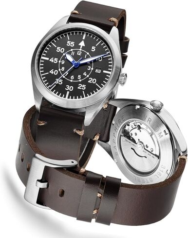 Boyarca Pilot Watch Men's Aviator Wrist Watch Japan Automatic Movement Retro Mechanical Watches Stainless Steel Case with Luminous Waterproof in Saudi Arabia
