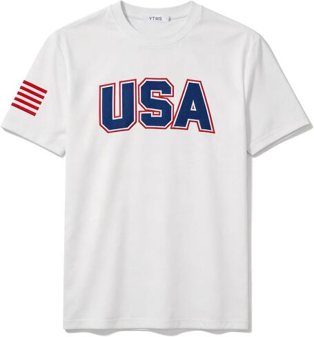 Mens USA American Flag Patriotic Shirt, 4th of July Shirts, Short Sleeve Graphic Tees for Men in Saudi Arabia