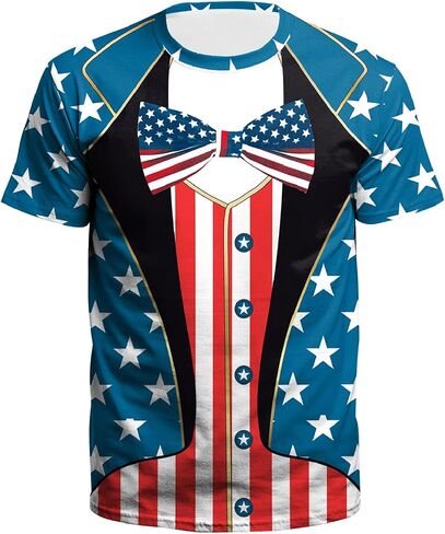 Mens USA American Flag Patriotic Shirt, 4th of July Shirts, Short Sleeve Graphic Tees for Men in Saudi Arabia