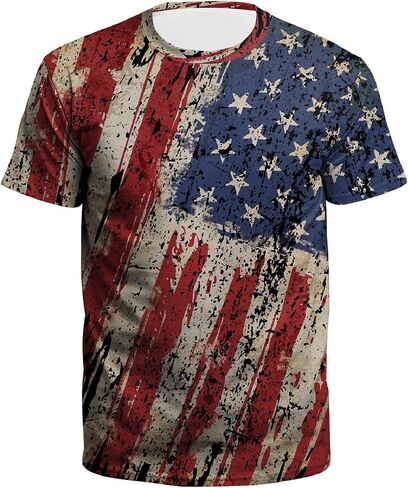 Mens USA American Flag Patriotic Shirt, 4th of July Shirts, Short Sleeve Graphic Tees for Men in Saudi Arabia