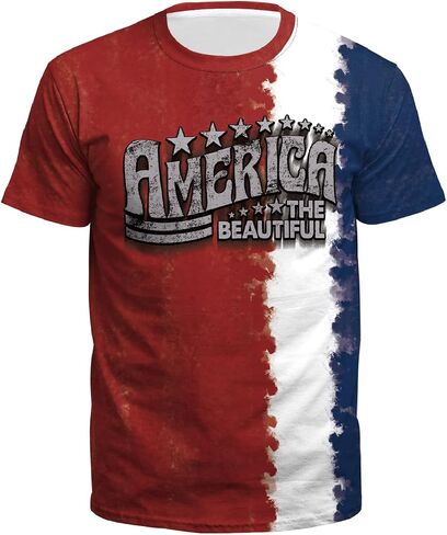 Mens USA American Flag Patriotic Shirt, 4th of July Shirts, Short Sleeve Graphic Tees for Men in Saudi Arabia
