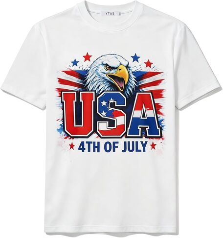 Mens USA American Flag Patriotic Shirt, 4th of July Shirts, Short Sleeve Graphic Tees for Men in Saudi Arabia