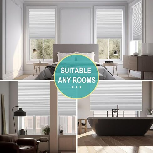 Changshade Custom Blackout Cellular Shades, 1.5 Inch Cordless Honeycomb Blinds with Aluminum Rails, Thermal Insulated Room Darkening Window Treatments for Bedroom, Nursery & Home Cinema in Saudi Arabia