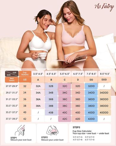 As Fairy Wireless Bras for Women No Underwire Full Coverage Jelly Lift Strong Support Push Up Scalloped Everyday Tshirt Bra Seamless Soft Daily Wear Breathable Air Hole Design(Nude 36C) in Saudi Arabia