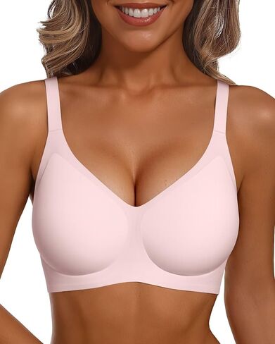 Comfortable Wireless Bras No Underwire Push Up Bra Seamless Full Coverage Everyday Bras Bralettes for Women with Support in Kuwait
