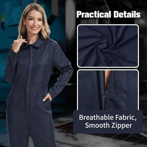 Halloween Costume Women, Navy Blue Adult Jumpsuit Coveralls, Halloween Cosplay Costume (Blue, Small) in Saudi Arabia