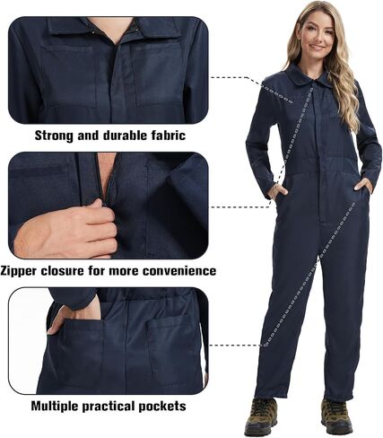 Halloween Costume Women, Navy Blue Adult Jumpsuit Coveralls, Halloween Cosplay Costume (Blue, Small) in Saudi Arabia