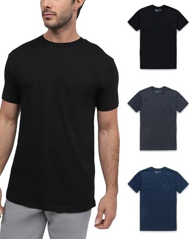INTO THE AM Pocket T Shirts for Men S - 4XL Soft Cotton Blend Fitted Crew Neck Mens Pocket Tee Shirt in Saudi Arabia
