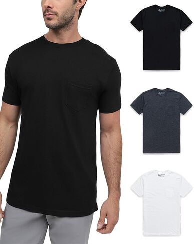 INTO THE AM Pocket T Shirts for Men S - 4XL Soft Cotton Blend Fitted Crew Neck Mens Pocket Tee Shirt in Saudi Arabia