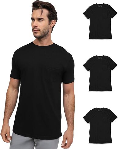 INTO THE AM Pocket T Shirts for Men S - 4XL Soft Cotton Blend Fitted Crew Neck Mens Pocket Tee Shirt in Saudi Arabia