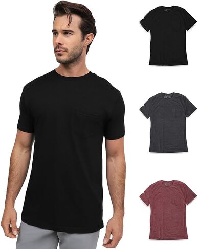 INTO THE AM Pocket T Shirts for Men S - 4XL Soft Cotton Blend Fitted Crew Neck Mens Pocket Tee Shirt in Saudi Arabia