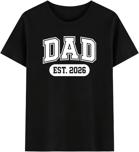 Mens Father's Day Shirt, Happy Father Day Top Dad Tee, L-XXL Soft Combed Cotton Spandex in Saudi Arabia
